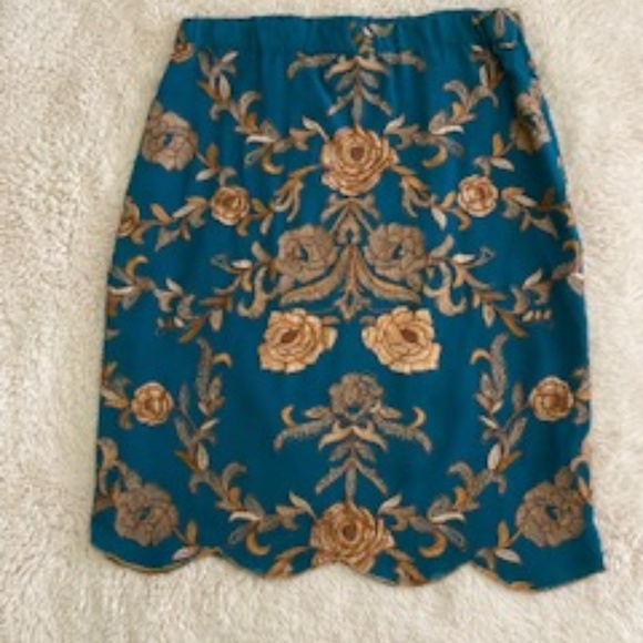 Anthropologie Baraschi Embroidery Skirt Size 0 - Picture 4 of 10